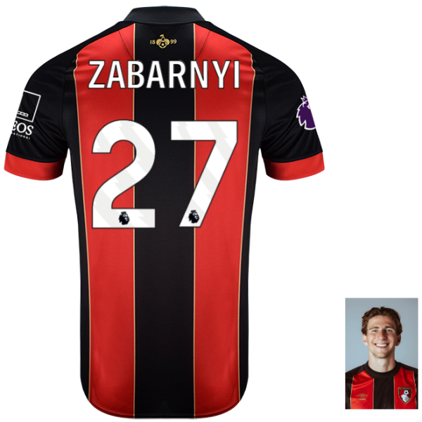 Childrens Anniversary Home Shirt 24-25-Red-Black-27-ILLIA ZABARNYI Collection | AFC Bournemouth Official Store