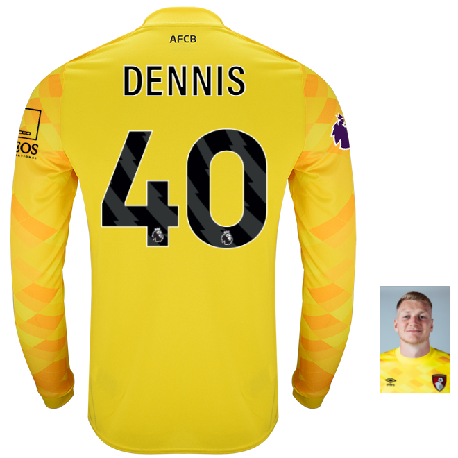 Childrens Goalkeeper Shirt 24-25-Cyber Yellow – 40-WILL DENNIS Collection | AFC Bournemouth Official Store