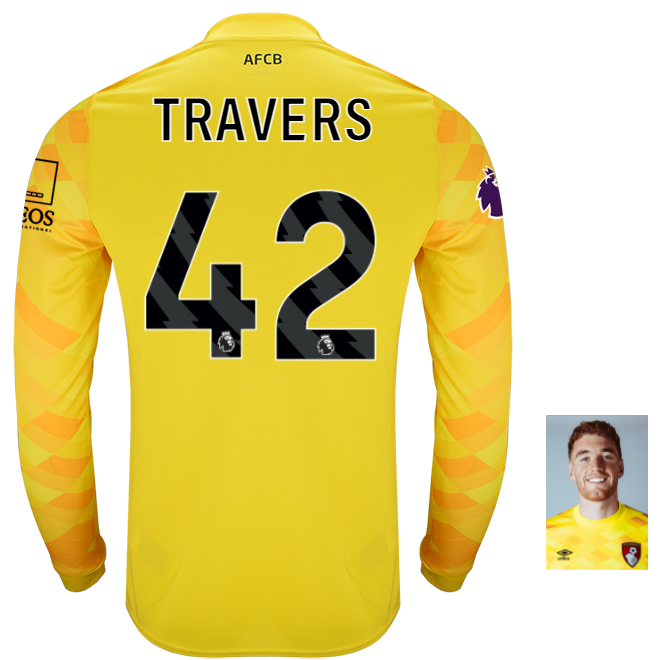 Childrens Goalkeeper Shirt 24-25-Cyber Yellow-42-MARK TRAVERS Collection | AFC Bournemouth Official Store