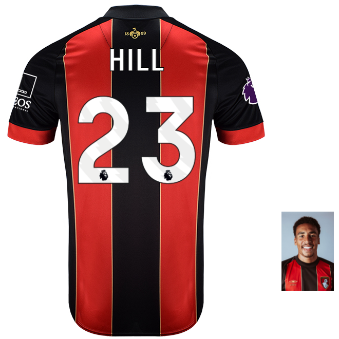 Childrens Home Shirt 24-25-Red-Black-23-JAMES HILL Collection | AFC Bournemouth Official Store