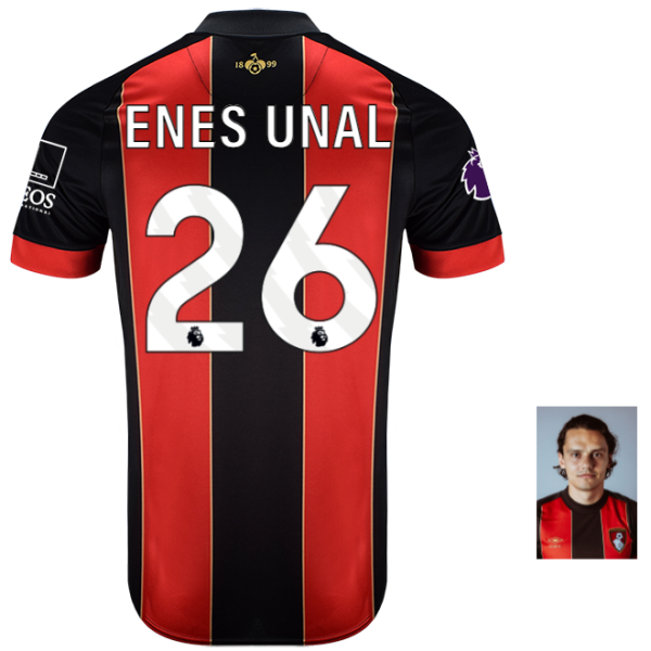 Childrens Home Shirt 24-25-Red-Black-26-ENES ÜNAL Collection | AFC Bournemouth Official Store