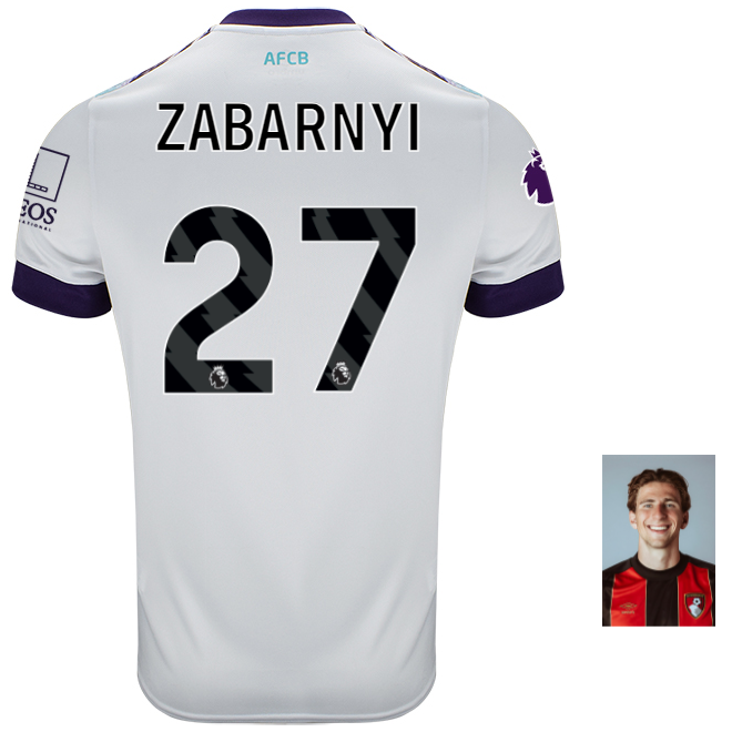 Infants Away Kit 24-25-White-27-ILLIA ZABARNYI Collection | AFC Bournemouth Official Store