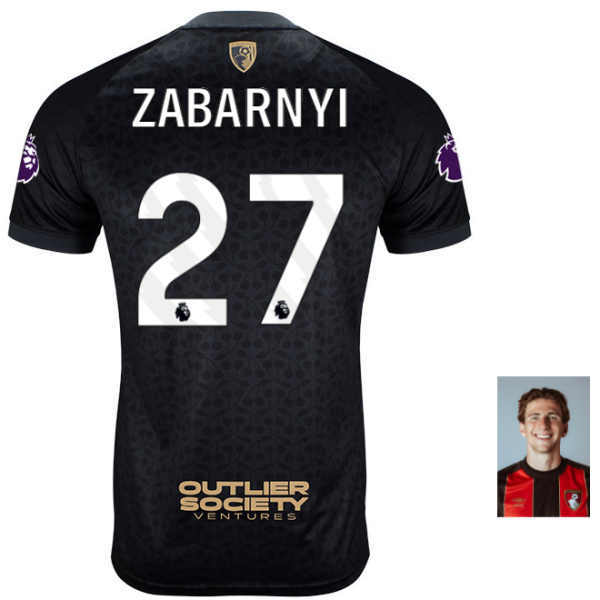 MBJ X AFCB Childrens Shirt-Black-27-ILLIA ZABARNYI Collection | AFC Bournemouth Official Store