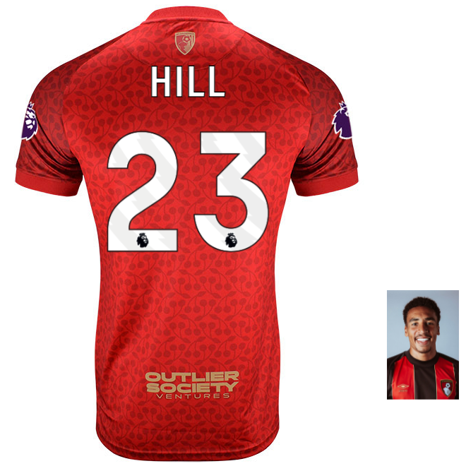 MBJ X AFCB Childrens Shirt-Red-23-JAMES HILL Collection | AFC Bournemouth Official Store