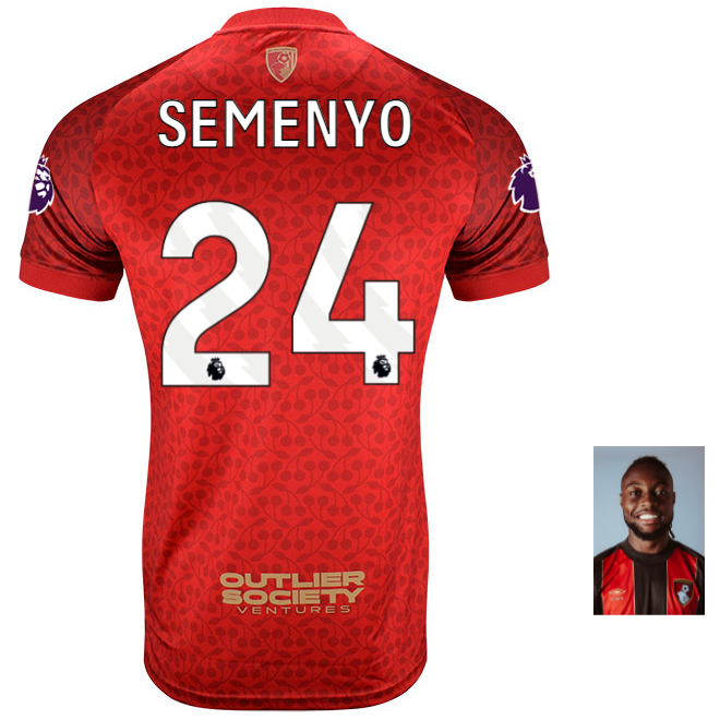 MBJ X AFCB Childrens Shirt-Red-24-ANTOINE SEMENYO Collection | AFC Bournemouth Official Store