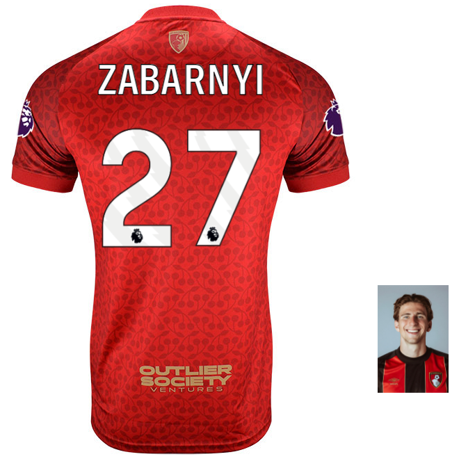 MBJ X AFCB Childrens Shirt-Red-27-ILLIA ZABARNYI Collection | AFC Bournemouth Official Store