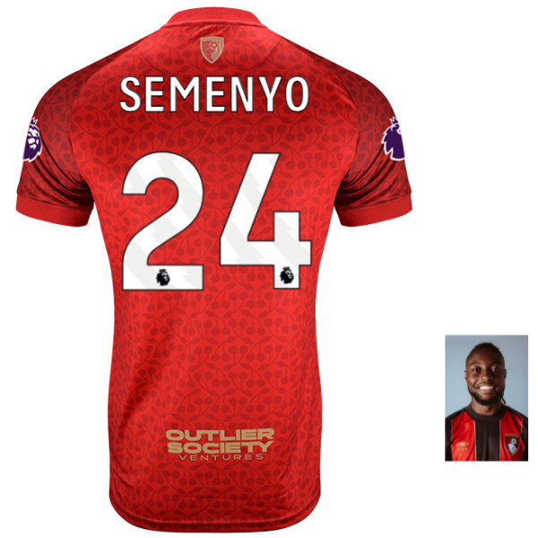 MBJ X AFCB Mens Shirt-Red-24-ANTOINE SEMENYO Collection | AFC Bournemouth Official Store