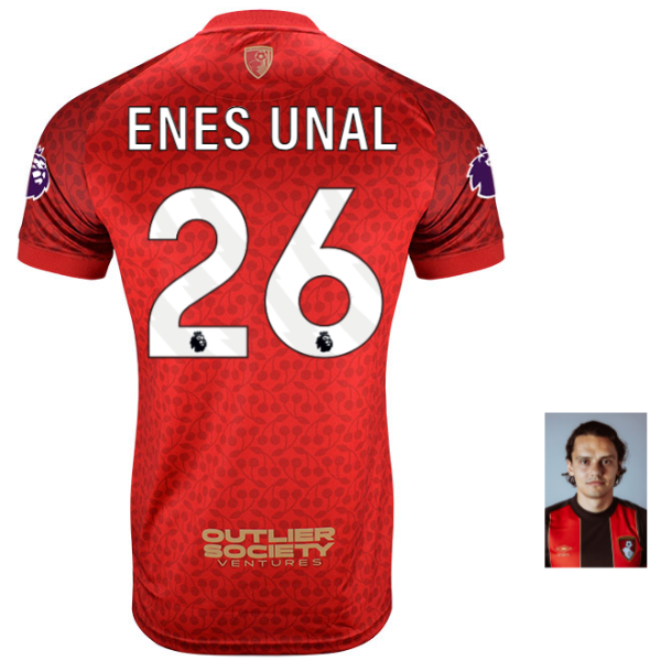 MBJ X AFCB Mens Shirt-Red-26-ENES ÜNAL Collection | AFC Bournemouth Official Store