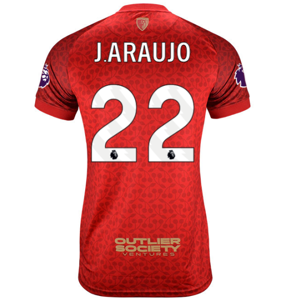 MBJ X AFCB Womens Shirt-Red-22-JULIÁN ARAUJO Collection | AFC Bournemouth Official Store