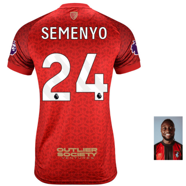 MBJ X AFCB Womens Shirt-Red-24-ANTOINE SEMENYO Collection | AFC Bournemouth Official Store