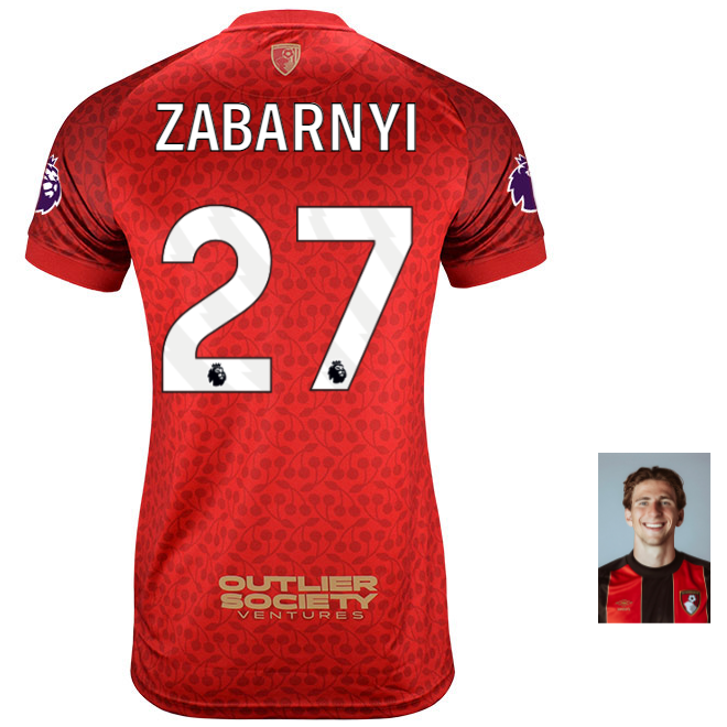 MBJ X AFCB Womens Shirt-Red-27-ILLIA ZABARNYI Collection | AFC Bournemouth Official Store