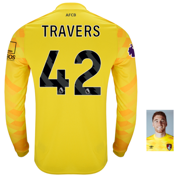 Mens Goalkeeper Shirt 24-25-Cyber Yellow-42-MARK TRAVERS Collection | AFC Bournemouth Official Store