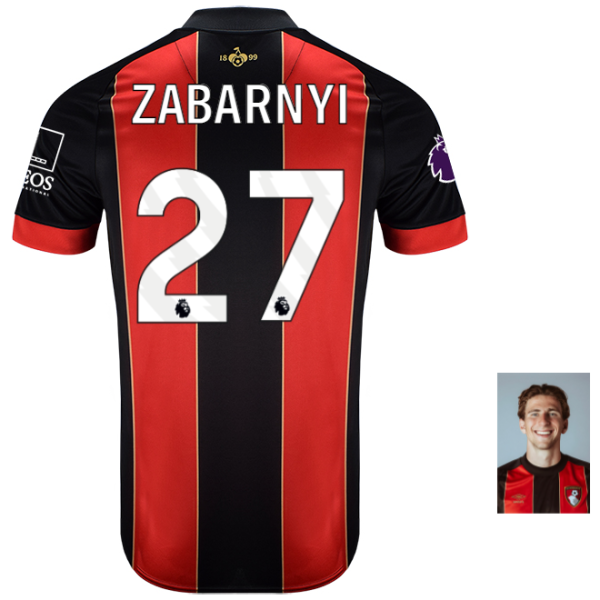 Mens Unsponsored Home Shirt 24-25-27-ILLIA ZABARNYI Collection | AFC Bournemouth Official Store