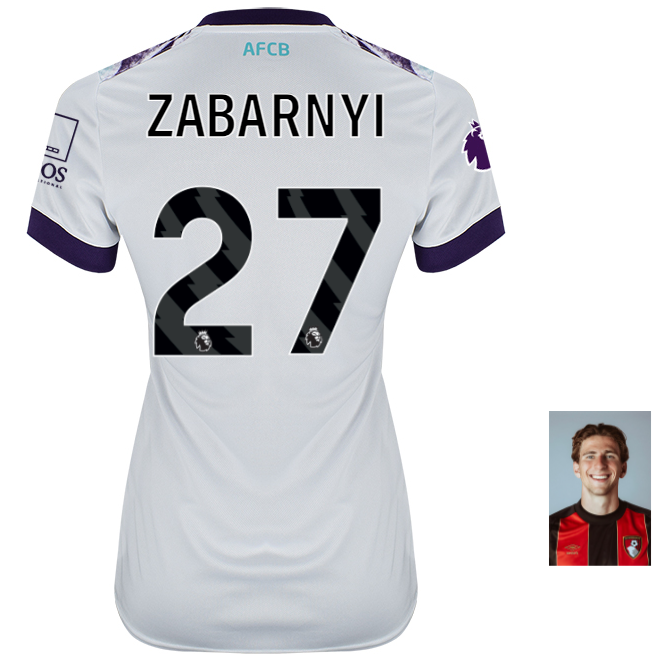 Womens Away Shirt 24-25-White-27-ILLIA ZABARNYI Collection | AFC Bournemouth Official Store