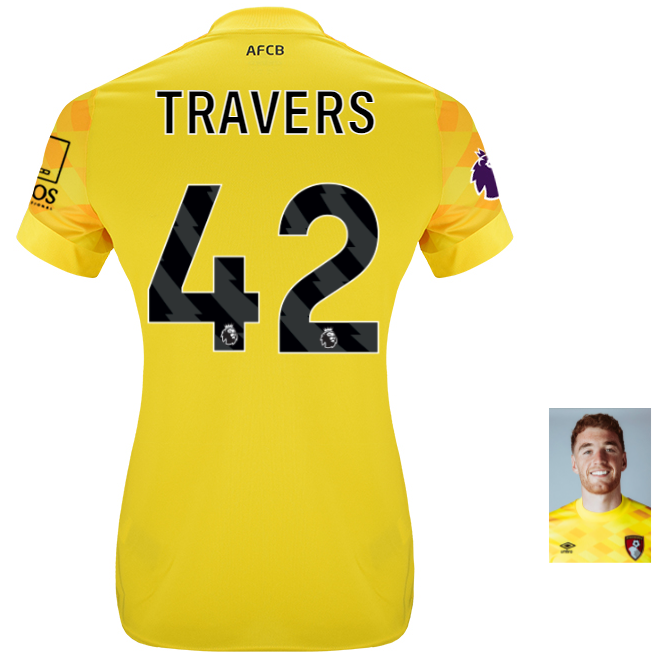 Womens Goalkeeper Shirt 24-25-Cyber Yellow-42-MARK TRAVERS Collection | AFC Bournemouth Official Store