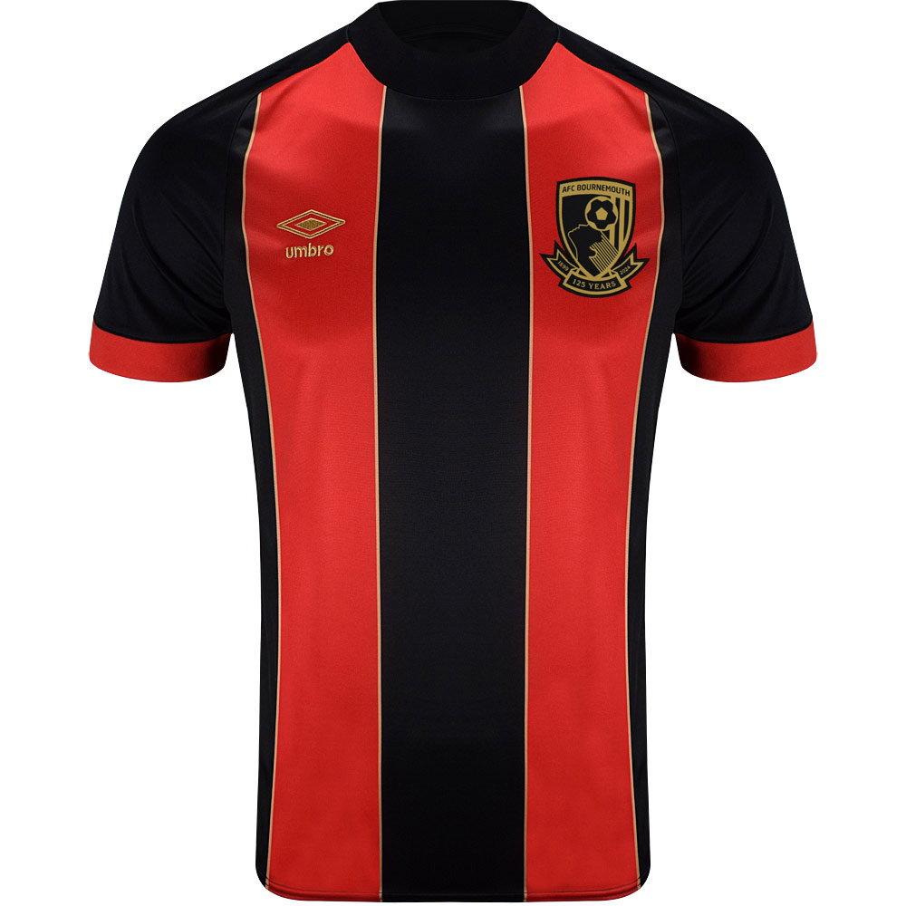 childrens anniversary home shirt 2425 – red  black with custom printing Collection | AFC Bournemouth Official Store