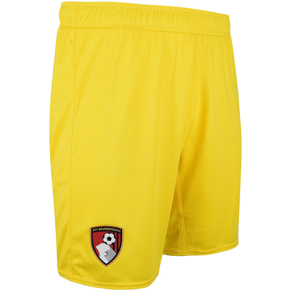 childrens goalkeeper shorts 2425 – cyber yellow with custom printing Collection | AFC Bournemouth Official Store