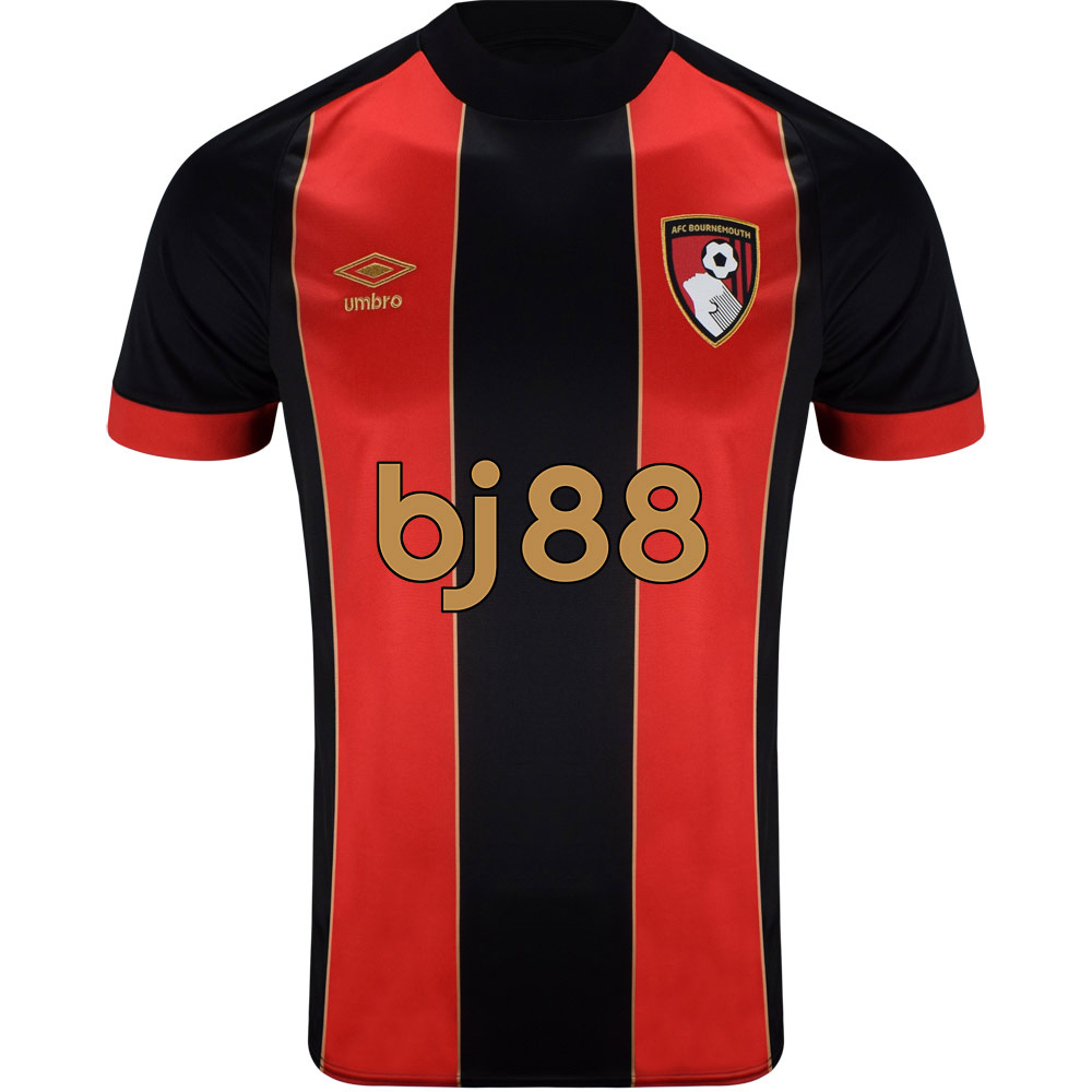 mens home shirt 2425 – red  black with custom printing Collection | AFC Bournemouth Official Store