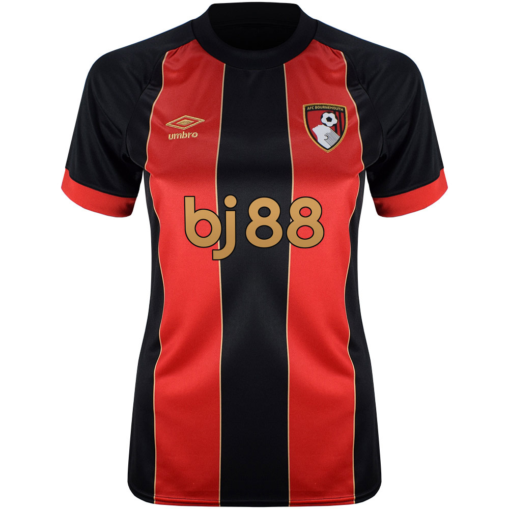 womens home shirt 2425 – red  black with custom printing Collection | AFC Bournemouth Official Store